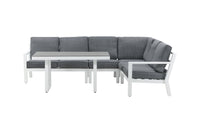 Barcelona hoekbank met salontafel - wit