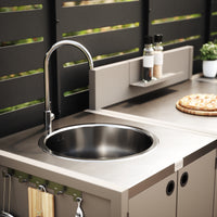 UMAMI buitenkeukenpakket, spoelmodule, module 1 en module 2, beige / roestvrij staal