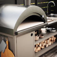 UMAMI buitenkeukenpakket, spoelmodule en module 3, beige / roestvrij staal