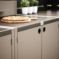 UMAMI buitenkeukenpakket, spoelmodule, module 1 en module 2, beige / roestvrij staal