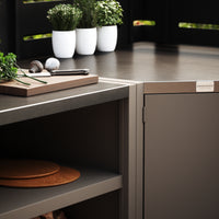 UMAMI buitenkeukenpakket, spoelmodule, hoekmodule, module 3, beige / roestvrij staal