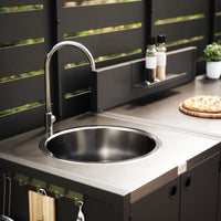 UMAMI buitenkeukenpakket, spoelmodule, module 1 en module 2, zwart / roestvrij staal