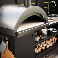 UMAMI buitenkeukenpakket, spoelmodule en module 3, zwart / roestvrij staal