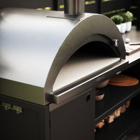 UMAMI buitenkeukenpakket, spoelmodule, hoekmodule, module 3, zwart / roestvrij staal