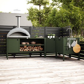 UMAMI buitenkeukenpakket, wasmodule, hoekmodule, module 3, groen