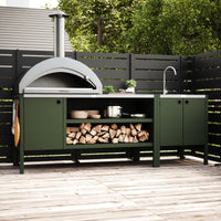 UMAMI buitenkeukenpakket, wasmodule en module 3, groen/roestvrij