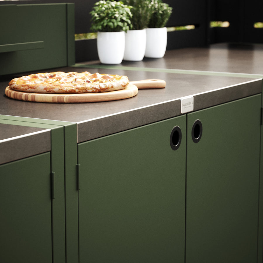 UMAMI buitenkeukenpakket, wasmodule, module 1 en module 2, groen/roestvrij