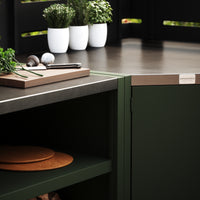 UMAMI buitenkeukenpakket, wasmodule, hoekmodule, module 3, groen/roestvrij