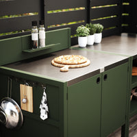 Speciale prijs UMAMI buitenkeuken module 1 + 2 incl. hoes, groen / roestvrij staal