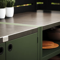 Speciale prijs UMAMI buitenkeuken module 1 + 2 incl. hoes, groen / roestvrij staal