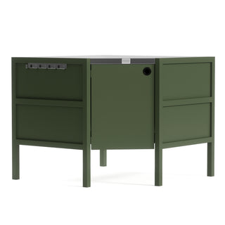 UMAMI buitenkeukenpakket, wasmodule, hoekmodule, module 3, groen/roestvrij