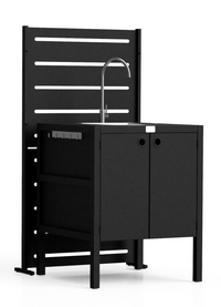 RAMA inkijkbescherming 1 sectie hoog, zwart, L80 x D30 x H153 cm