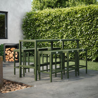 UMAMI bartafel 172 cm met 6 barkrukken, groen