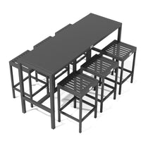 UMAMI bartafel 172cm met 6 barstoelen, zwart