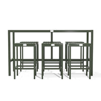 UMAMI bartafel 172 cm met 6 barkrukken, groen