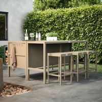 UMAMI bartafel 172 cm met 6 barkrukken, beige