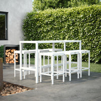 UMAMI bartafel 172cm met 6 barstoelen, wit