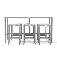 UMAMI bartafel 172cm met 6 barstoelen, wit