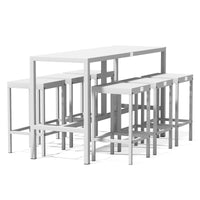 UMAMI bartafel 172cm met 6 barstoelen, wit