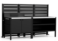 RAMA inkijkbescherming 3 secties hoog, zwart, L240 x D30 x H153 cm