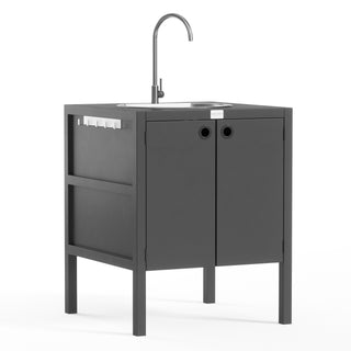 UMAMI buitenkeukenpakket, wastafelmodule, hoekmodule, module 3, zwart