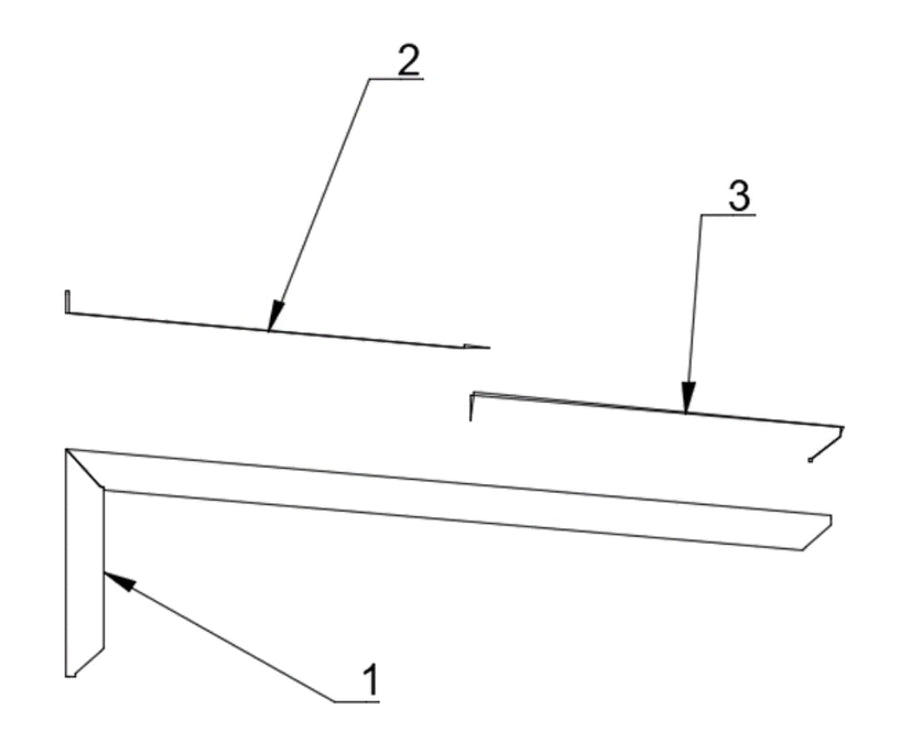 MODERN deurafdak, L100 x D85 x H27,5 cm, zwart