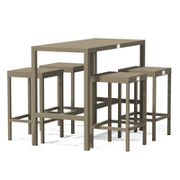 UMAMI bartafel 123cm met 4 barstoelen, beige