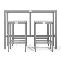 UMAMI bartafel 123cm met 4 barstoelen, wit