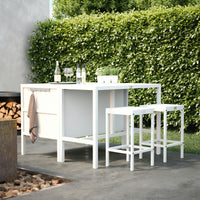 UMAMI bartafel 123cm met 4 barstoelen, wit