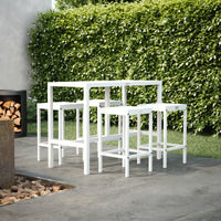 UMAMI bartafel 123cm met 4 barstoelen, wit
