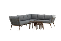 Roxo hoekbank met salontafel - bruin / grijs