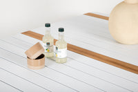 Togo eettafel 150*90 - wit / teak