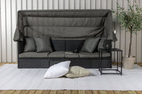 Nopy ligbed met dak - zwart / grijs