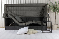 Nopy ligbed met dak - zwart / grijs