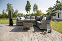 Vikelund hoekbank met salontafel - grijs