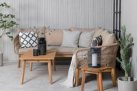 Chania hoekbank met salontafel - latte / acacia