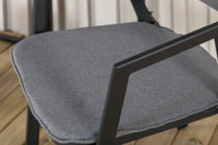 Slijtvaste eetstoel met kussen - zwart / grijs / aluminium