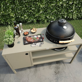 UMAMI Buitenkeuken Modul 3 voor kamado + Kamado BONO Limited, beige / zwart