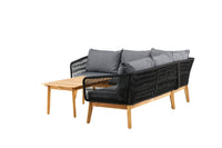 Chania hoekbank met salontafel - zwart / acacia