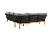 Chania hoekbank met salontafel - zwart / acacia