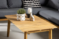 Chania hoekbank met salontafel - zwart / acacia