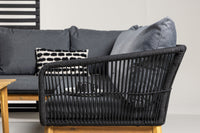 Chania hoekbank met salontafel - zwart / acacia