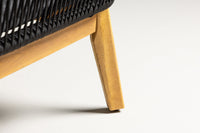 Chania hoekbank met salontafel - zwart / acacia