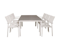 Eetgroep Levels met de stoelen Santorini 
