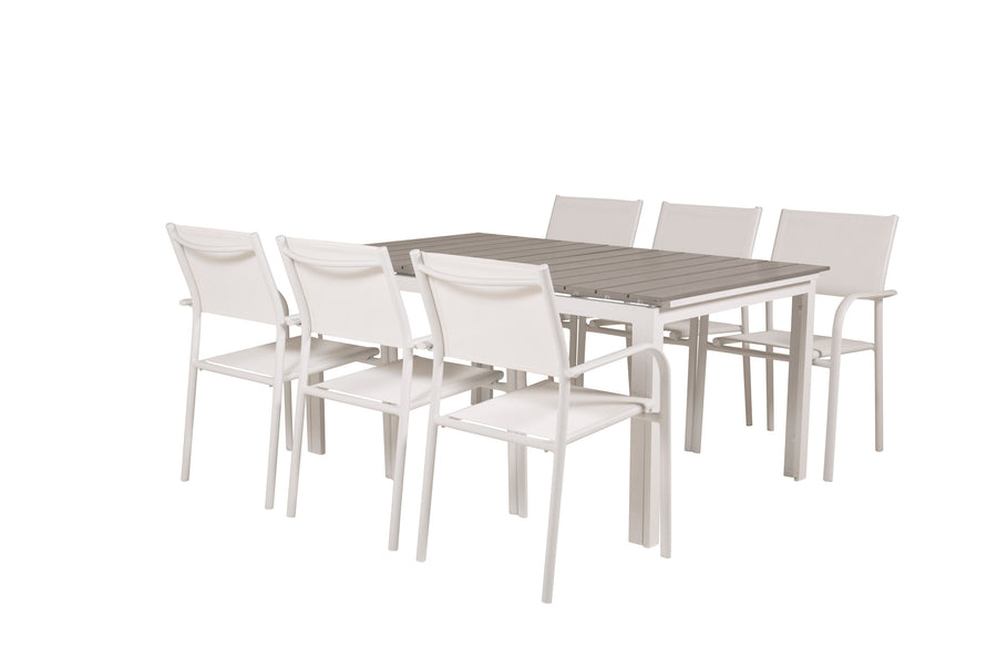 Eetgroep Levels met de stoelen Santorini 