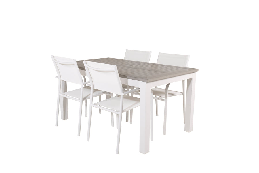 Eetgroep Albany met de stoelen Santorini 
