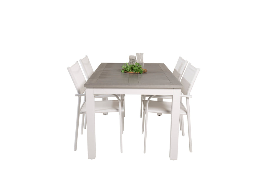 Eetgroep Albany met de stoelen Santorini 