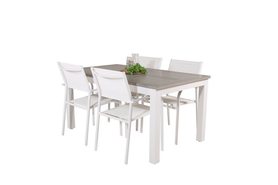 Eetgroep Albany met de stoelen Santorini 