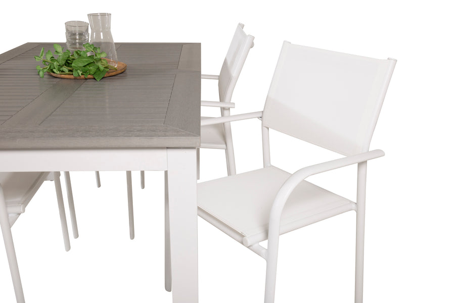 Eetgroep Albany met de stoelen Santorini 