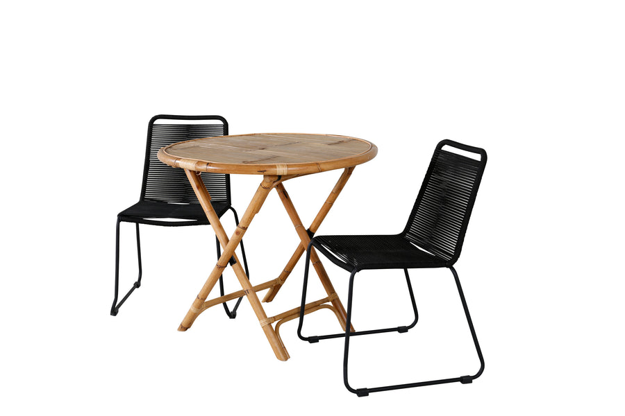 Eetgroep Cane met de stoelen Lindos 